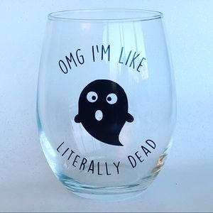 Stemless wine glass, funny wine glass, custom